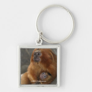 Golden Lion Tamarin met Baby Sleutelhanger