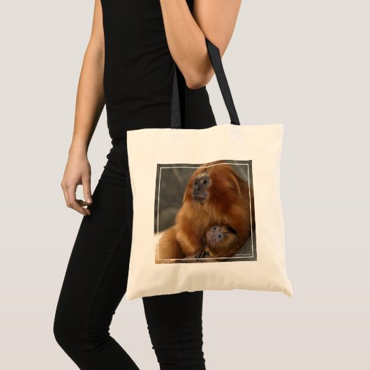 Golden Lion Tamarin met Baby Tote Bag (Voorkant (product))