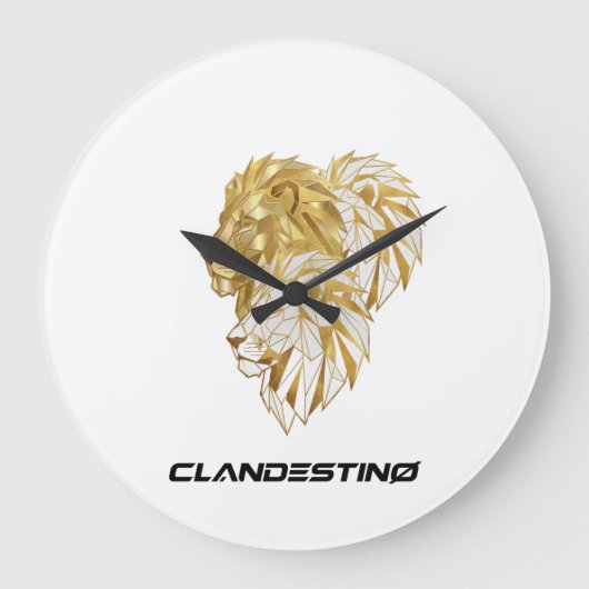 Golden Lion Wall Clock – Majestic Design Grote Klok (Voorkant)