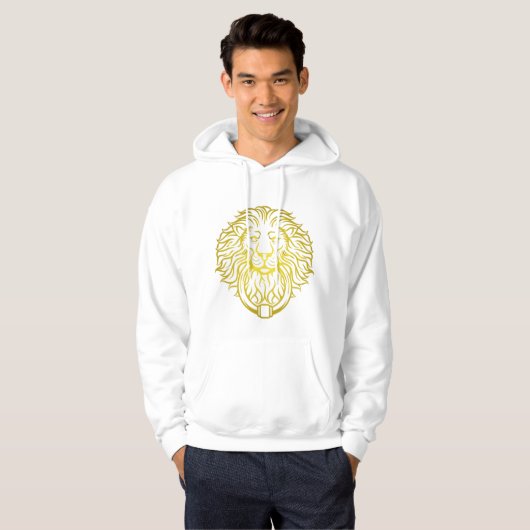 Golden Lion White mannen Hoodie (Voorkant volledig)