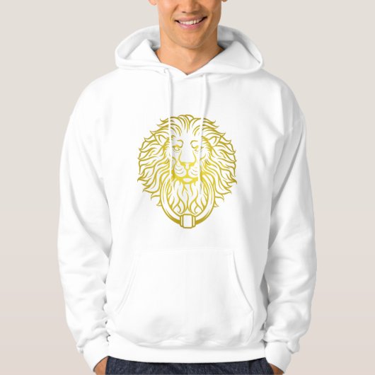 Golden Lion White mannen Hoodie (Voorkant)