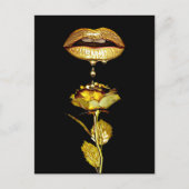 Golden Lips Drift Liquid Gold Art Briefkaart (Voorkant)