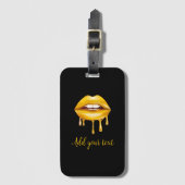 Golden Lips Girly Stijlvol patroon Bagagelabel (Voorkant (verticaal))
