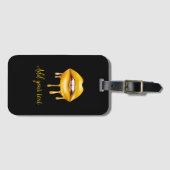 Golden Lips Girly Stijlvol patroon Bagagelabel (Voorkant (horizontaal))