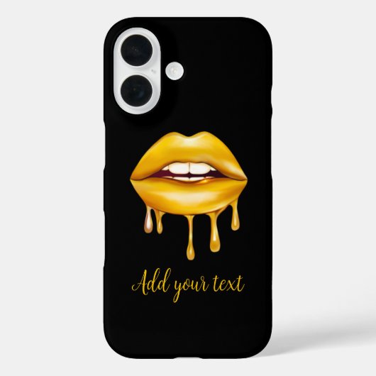 Golden Lips Girly Stijlvol patroon Case-Mate iPhone Case (Achterkant)
