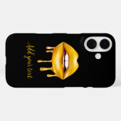 Golden Lips Girly Stijlvol patroon Case-Mate iPhone Case (Achterkant (horizontaal))