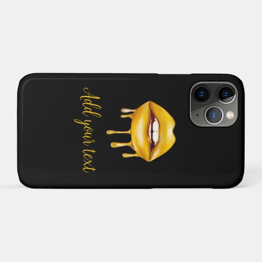 Golden Lips Girly Stijlvol patroon Case-Mate iPhone Case (Achterkant (horizontaal))