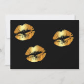 Golden lips Happy New Year-uitnodigingskaart Kaart (Achterkant)