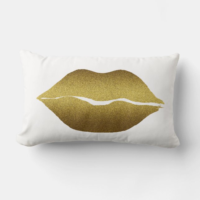 Golden Lips Pillow Kussen (Voorkant)
