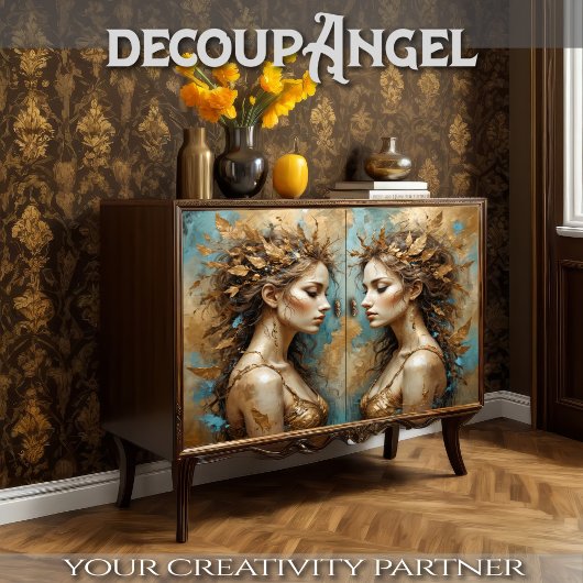 Golden Lives Sisters Decoupage Tissuepapier