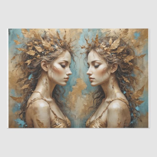 Golden Lives Sisters Decoupage Tissuepapier (Voorkant)