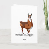 Golden Llama Love Red Damask Groet Feestdagen Kaart (Achterkant)