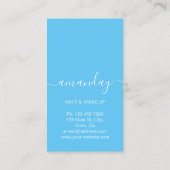 Golden Logo Hairdresser Makeup Artist Blue Visitekaartje (Achterkant)