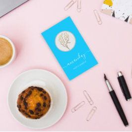 Golden Logo Hairdresser Makeup Artist Blue Visitekaartje