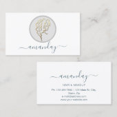 Golden Logo Hairdresser Makeup Artist Lash White Visitekaartje (Voorkant / Achterkant)