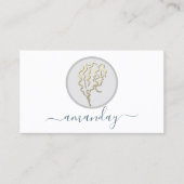 Golden Logo Hairdresser Makeup Artist Lash White Visitekaartje (Voorkant)