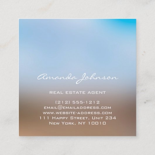 Golden Logo House Real Estate Agent Professional Vierkante Visitekaartje (Achterkant)