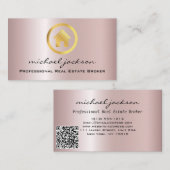 Golden Logo House Real Estate Agent Professional Visitekaartje (Voorkant / Achterkant)