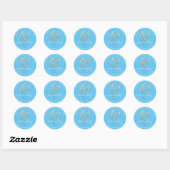 Golden Logo naam blauw haar wimpers dank u Ronde Sticker (Vel)
