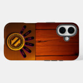 Golden Logo op Rich Wood Achtergrond Case-Mate iPhone Case (Achterkant (horizontaal))