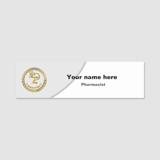 Golden logo Pharmacy name tag (Voorkant)