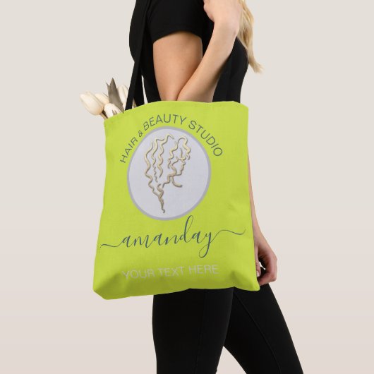 Golden Logo Yellow Beauty Studio Kappers Tas (Dichtbij)