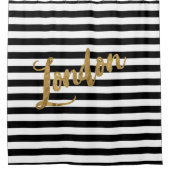 Golden London Stripes Douchegordijn (Voorkant)