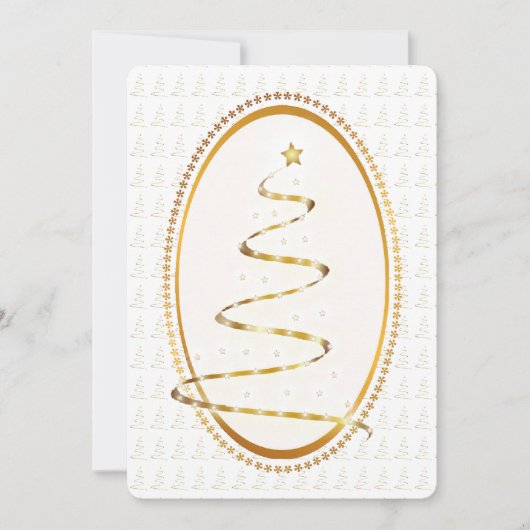 Golden look-lint kerstboom feestdagenkaart (Voorkant)