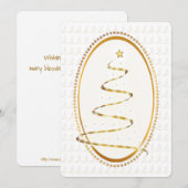 Golden look-lint kerstboom feestdagenkaart (Voorkant / Achterkant)