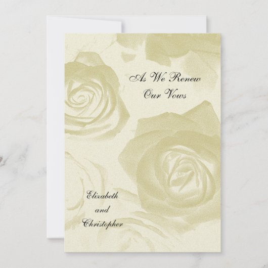 Golden Look Rozen Vow Verlengingsuitnodiging Kaart (Voorkant)