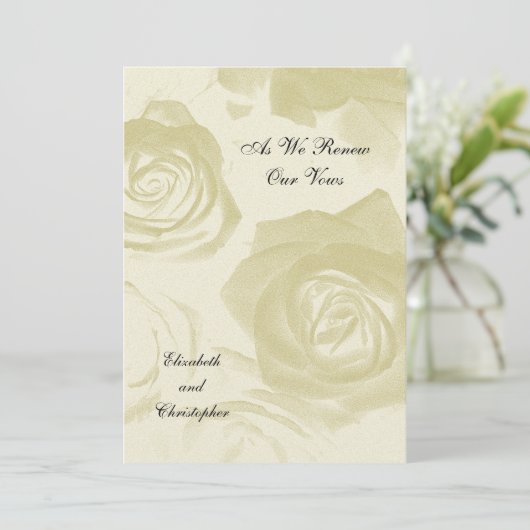 Golden Look Rozen Vow Verlengingsuitnodiging Kaart (Staand voorkant)