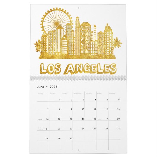 Golden Los Angeles Cityscape Kalender (Jun 2026)