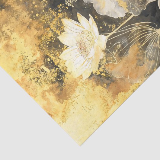 Golden Lotus Elegance waterverf Tissuepapier (Detail)