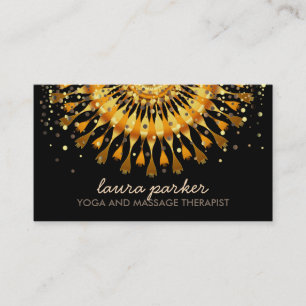 Golden Lotus Flower Confetti Yoga Health Massage Visitekaartje