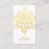 Golden Lotus Flower Elegant Visitekaartje (Voorkant)