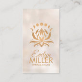 Golden Lotus flower en maanfasen Visitekaartje (Voorkant)