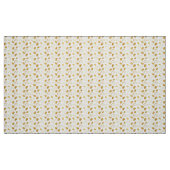 Golden Lotus Flower Pattern on white Background Stof (Fat Quarter)