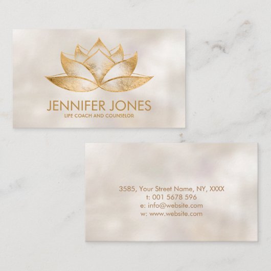 Golden Lotus Flower Visitekaartje (Voorkant / Achterkant)