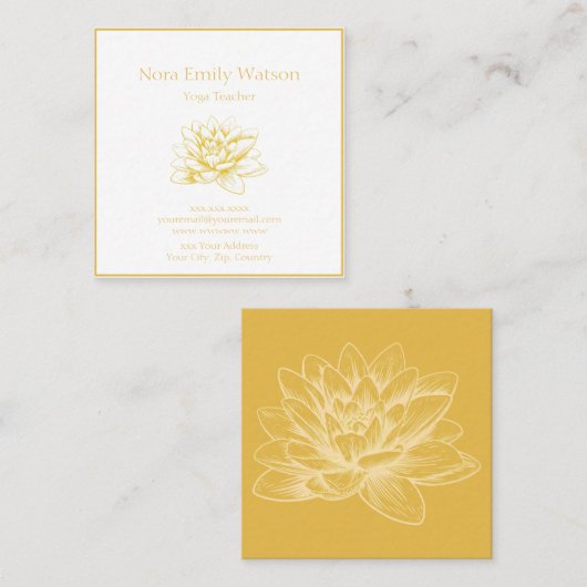 Golden Lotus Flower Visitekaartje (Voorkant / Achterkant)