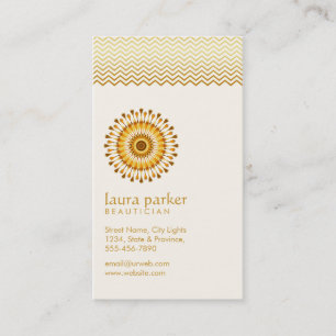 Golden Lotus Flower Yoga Meditation Health Spa Visitekaartje