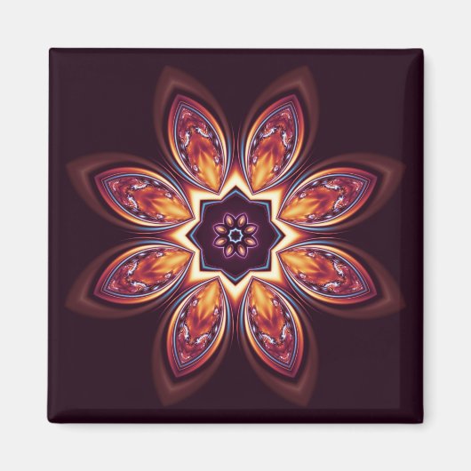Golden Lotus Fractal Magnet (Voorkant)