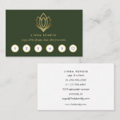 Golden Lotus | Groen | wellnessmassageyoga Visitekaartje (Voorkant / Achterkant)