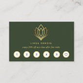 Golden Lotus | Groen | wellnessmassageyoga Visitekaartje (Voorkant)