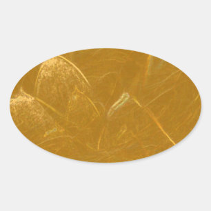 Golden Lotus Leaf - Opdruk in reliëf Ovale Sticker