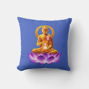 Golden Lotus Meditation Buddha Spiritual Yoga Desi Kussen