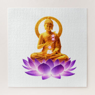 Golden Lotus Meditation Buddha Spiritual Yoga Desi Legpuzzel