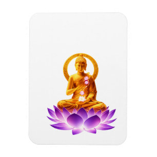 Golden Lotus Meditation Buddha Spiritual Yoga Desi Magneet
