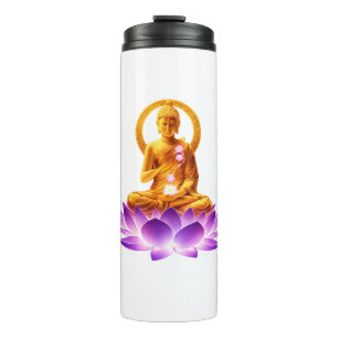 Golden Lotus Meditation Buddha Spiritual Yoga Desi Thermosbeker