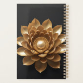 Golden Lotus op zwart | Je naam | 2025 Planner (Achterkant)