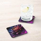 Golden Lotus Radiance – Abstract mystiek ontwerp Bier Onderzetter (Rechterzijde)
